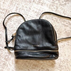 Calvin Klein Black Backpack with Gold Accents